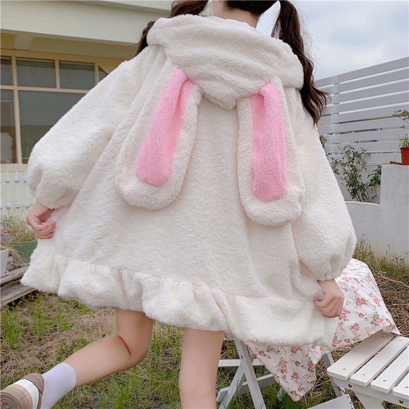 Ready langsung Kirim Pom Rabbit Hoodie (BISA COD)- SEOULCHIC.id