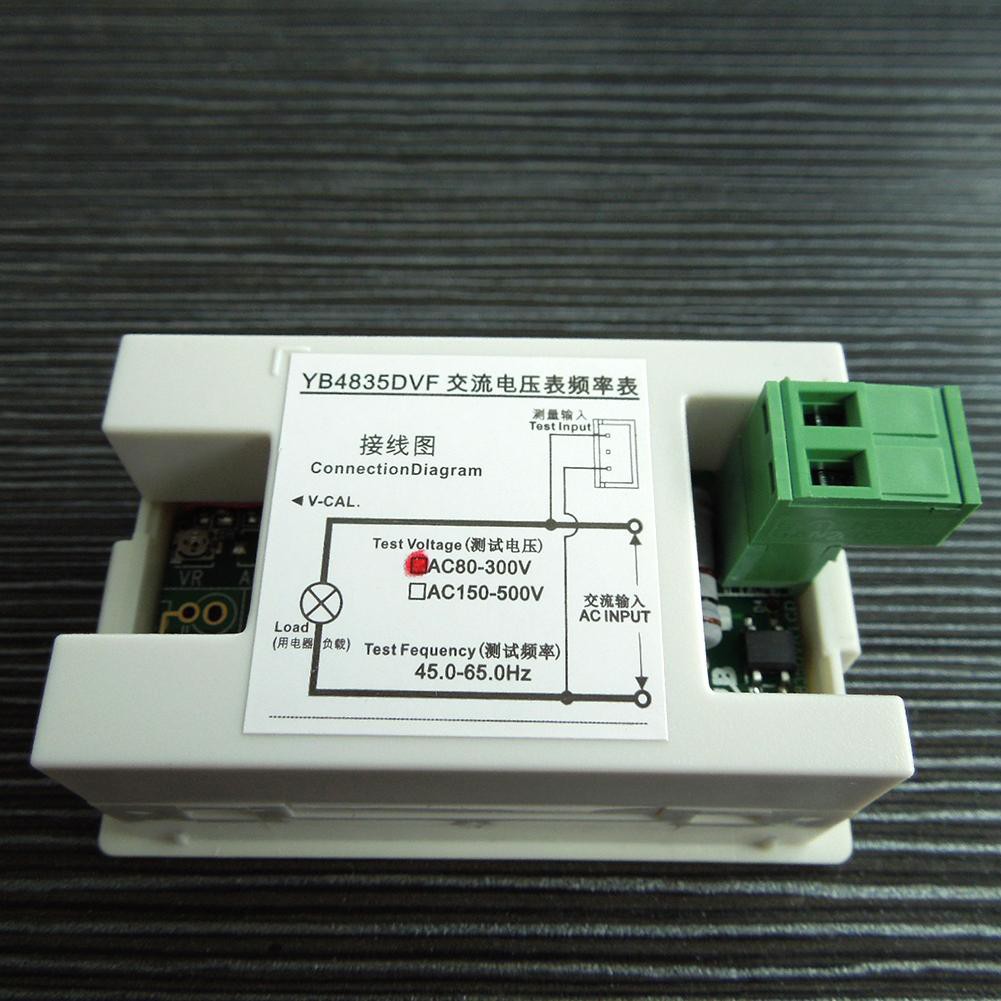 LCD Digital Dual Display AC 150-500V Voltmeter 45-65Hz Frequency Meter