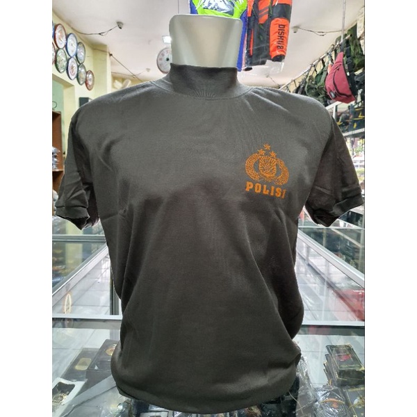 Kaos oblong Polisi Kecil Polos |Kaos dalaman Polisi Coklat Leher Tinggi|Kaos Polisi
