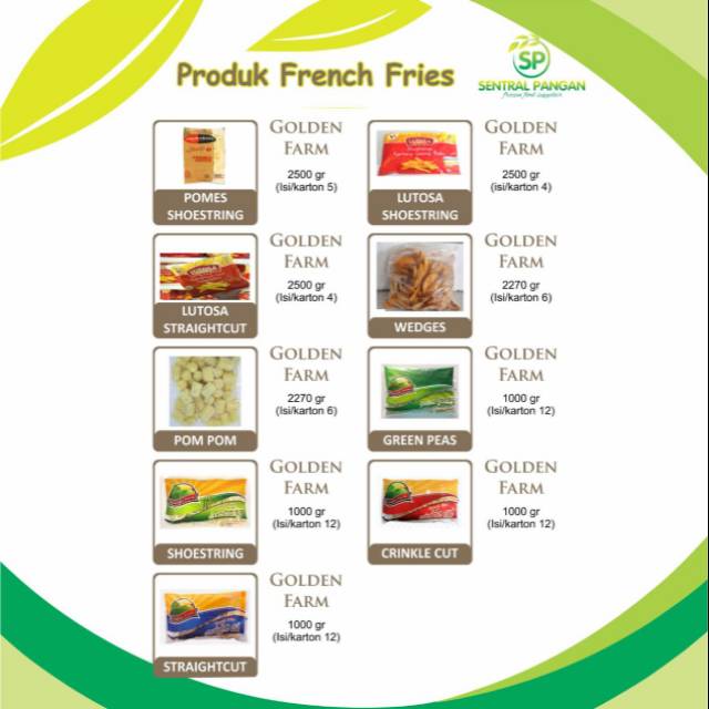 

Aneka kentang goreng frozen