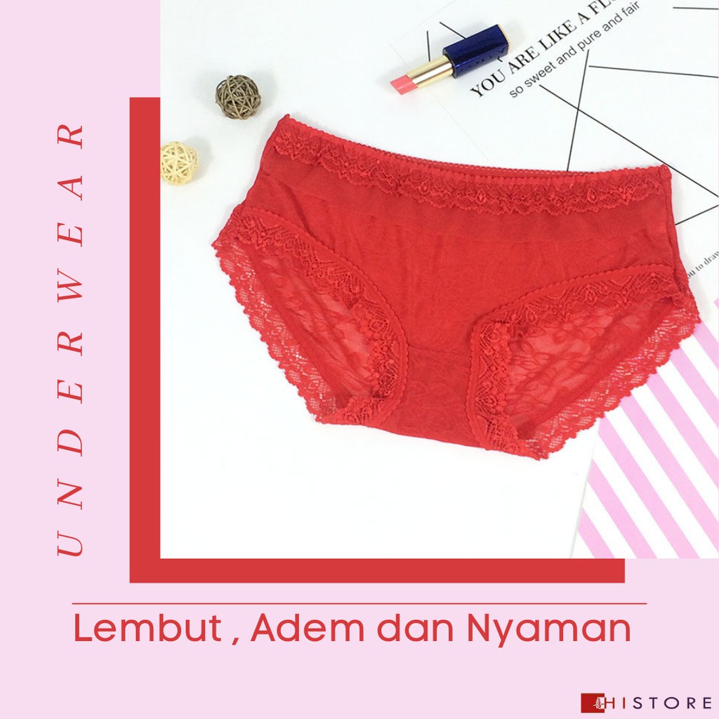 [HI]CELANA DALAM RENDA UNDERWEAR UNDIES CD WANITA 25cm x 18cm Art 353