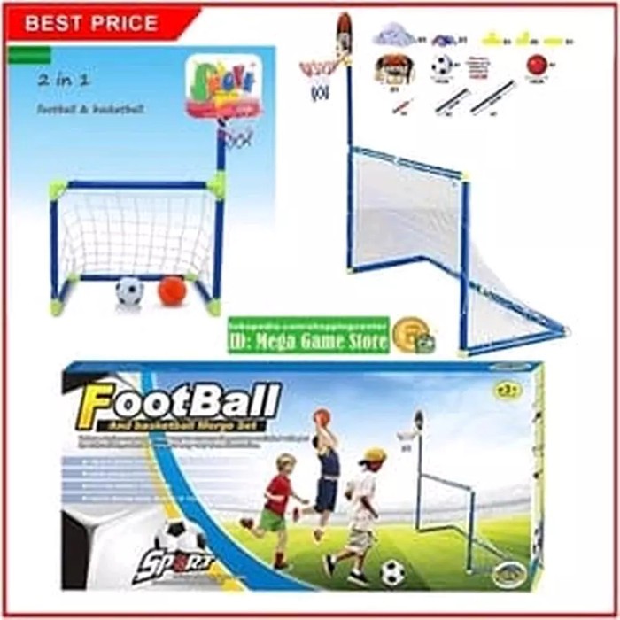 MWN.TOYS Mainan Edukasi Gawang Bola dan Ring Basket 2in1 No. LT-102A