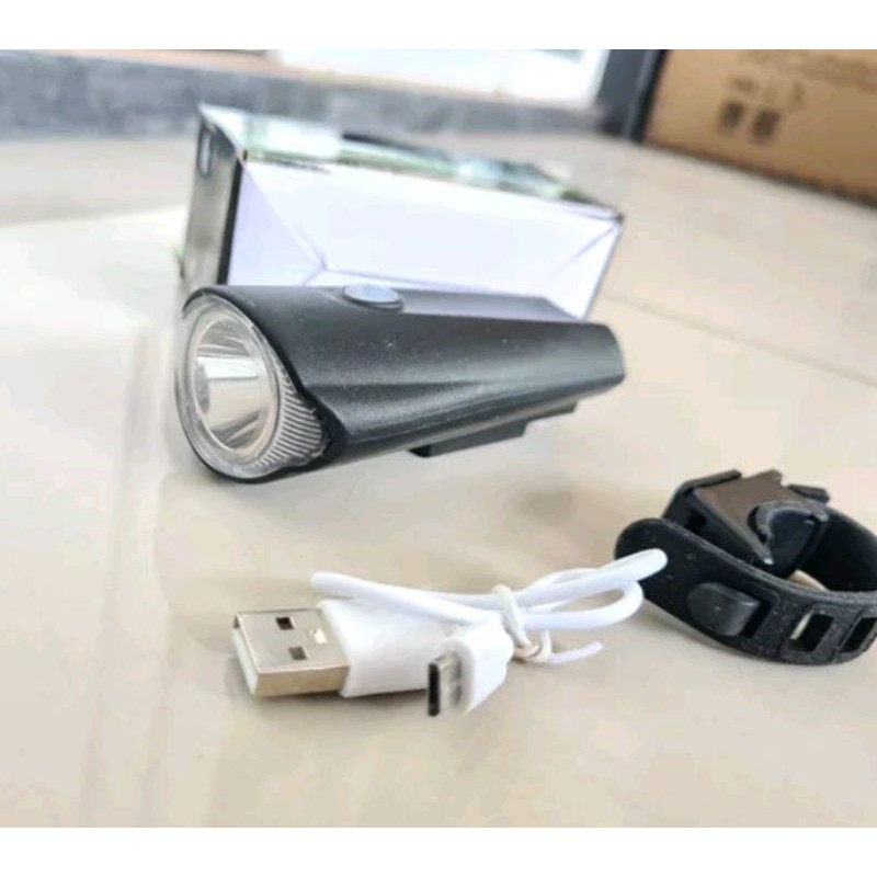 Lampu sepeda Depan USB Charger XLT 108 depan front bicycle led bike lights nyala putih senter Sepeda bike lamp