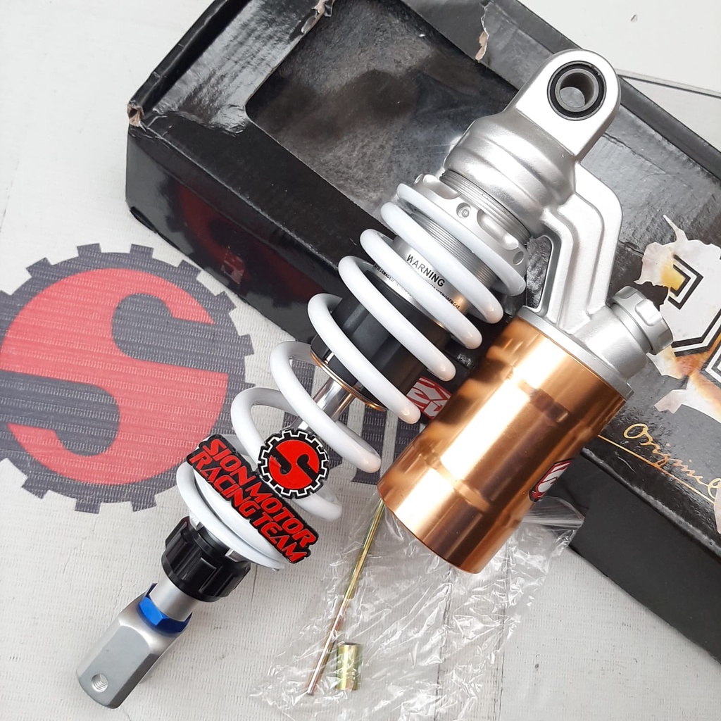 Shockbreaker Belakang / Shock Absorber Matic Tabung Atas 2 Stelan Answer 008 Putih 305mm Mio Fino