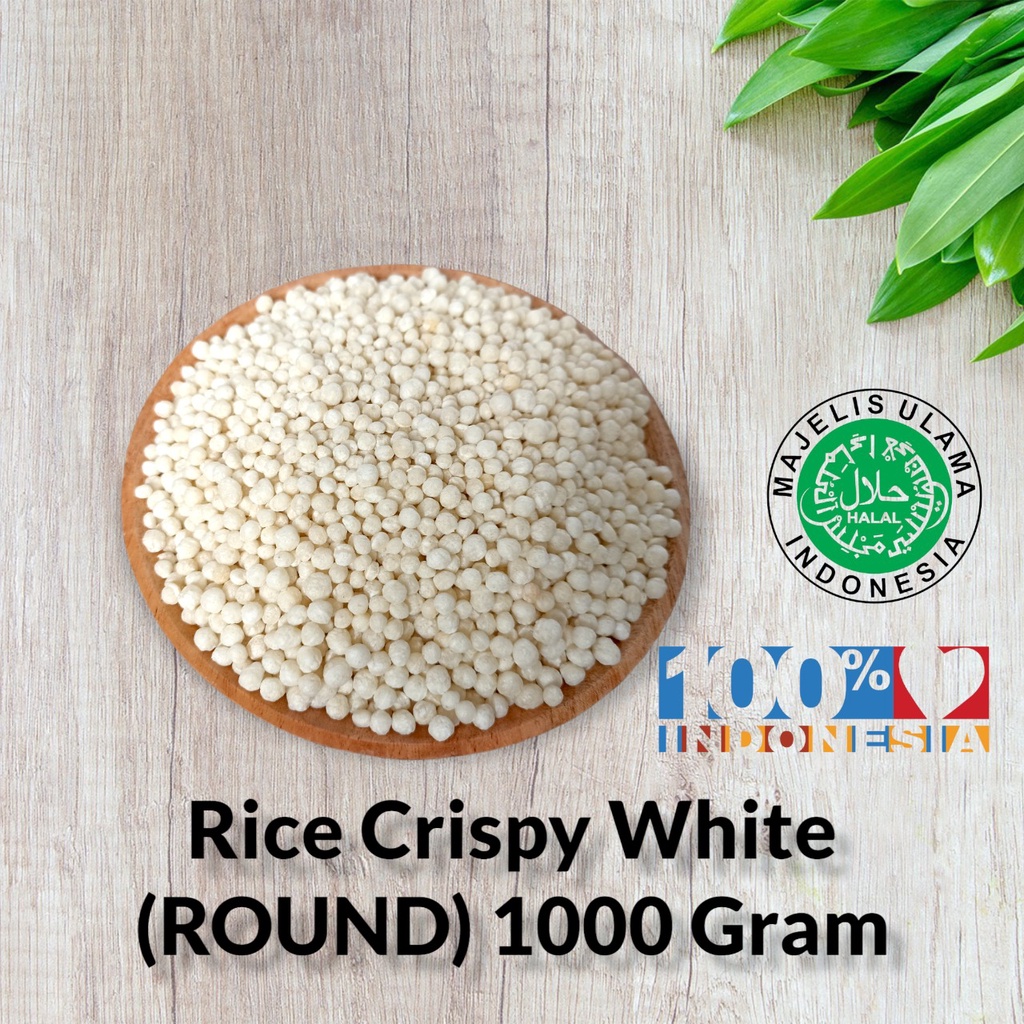 Rice Crispy White (Oval/Round)  Krispi Beras Putih (Lonjong/Bulat) Premium