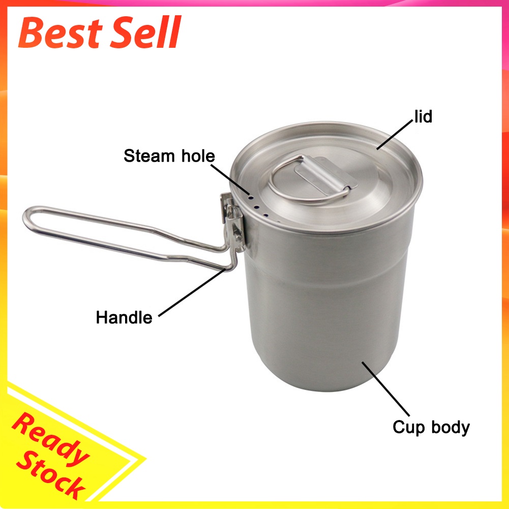 Foldable Cooking Tableware Pots Outdoor Camping Picnic Cookware Coffee Cups