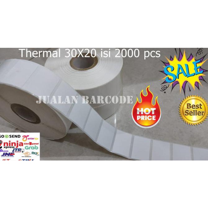 

Aman Stiker Label Thermal | Termal 30 X 20 2000Pcs Core 1" 1 Line Berkualitas