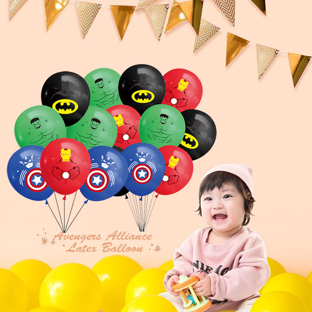 8 / 10 / 12 / 16 Pcs Balon Lateks Desain Batman Iron Man Hulk Ukuran 12 Inch Untuk Dekorasi Pesta