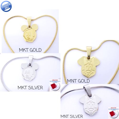 Foyu - Kalung Anak Perempuan Laki Laki Titanium Anti Karat MKT MNT Kalung Anak Cewek Cowok Lucu Tita