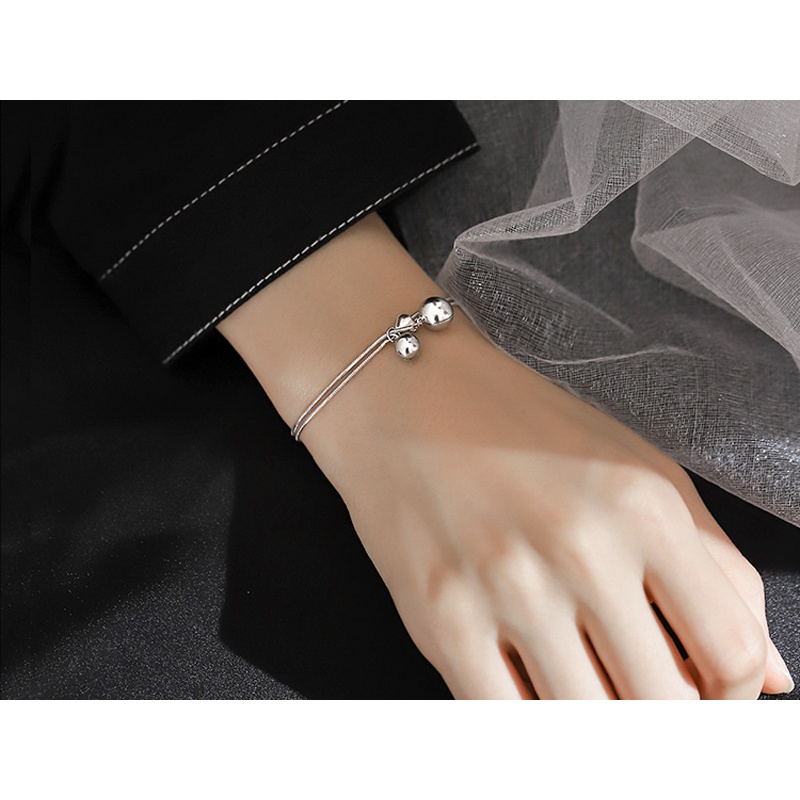 Gelang Bangle Dua Lapis Bahan S925 Silver Untuk Wanita