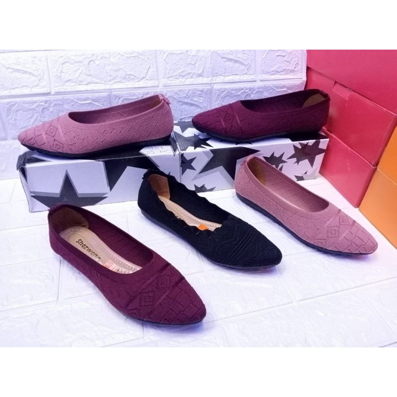 SEPATU FLAT SHOES RAJUT IMPORT