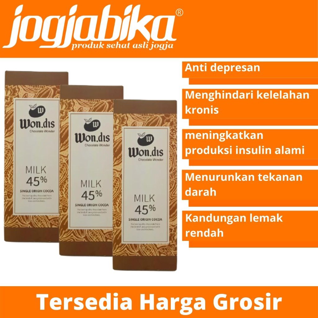 

Cokelat Batang Coklat Couverture Chocolate 45 % Cocoa Wondis Lokal Kulon Progo Jogja 80 g