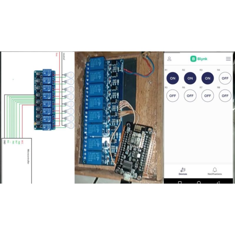 kontrol lampu jarak jauh (blynk 8 channel esp8266) iot
