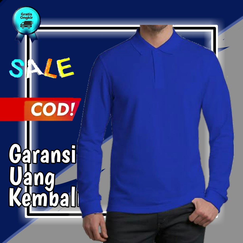 kaos polo panjang kaos polos lengan panjang kaos panjang murah  baju kerah pria baju kaos KE150