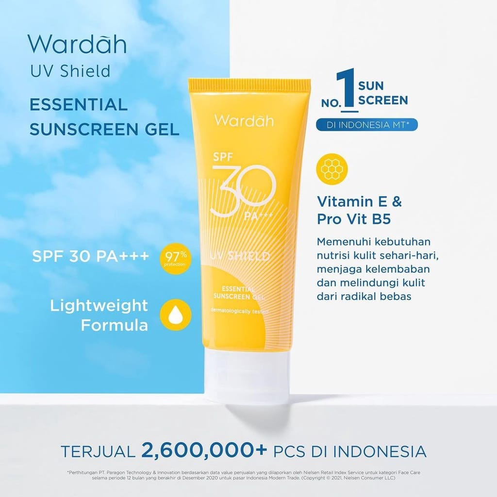 WARDAH UV SHIELD ESSENTIAL SUNSCREEN WARDAH SUNBLOCK WAJAH GEL SPF 30