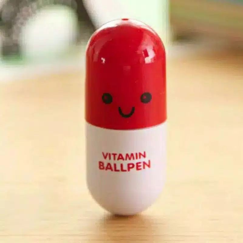 C1 Bolpoin Kapsul Unik | Bolpen Tarik Vitamin | Polpen Lucu Edukasi Anak SD SMP SMA SMU-2