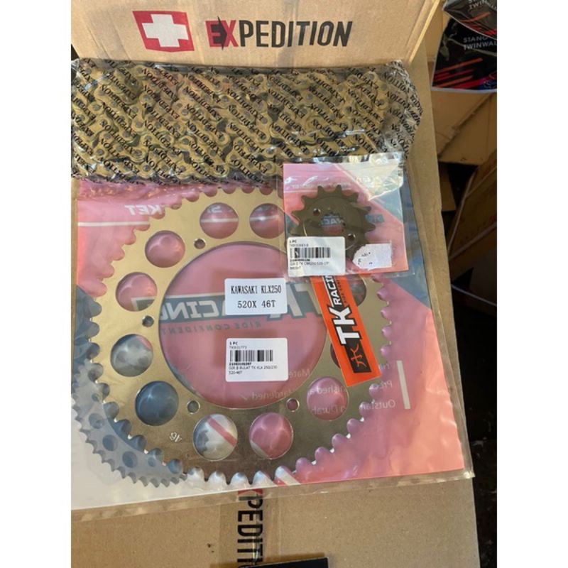 Gear set 520 TK racing Klx 250 Klx 230 D tracker 250 Kx 250 set rantai EXPEDITION 45 46 47 48 49 50 