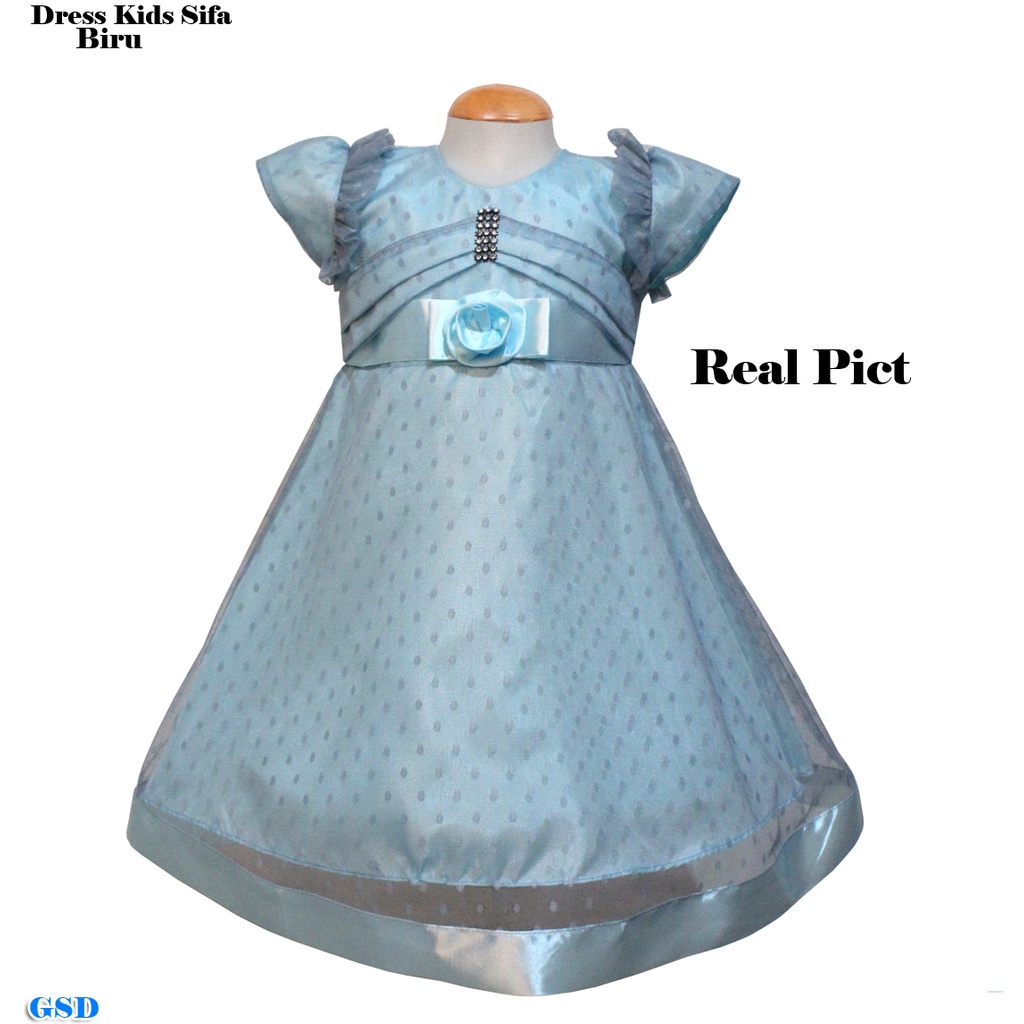 Dress Kids Sifa/Gaun Pesta Motif Pita/ Baju Anak Good Premium/ Baju Pesta Bayi Best Seller