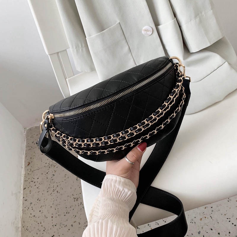 ONLYONE12 Tas Wanita Selempang Korea Import High Quality / Tas Wanita Kulit Tali Rantai / Tas Wanita Aesthetic / Shoulder Bag TW005