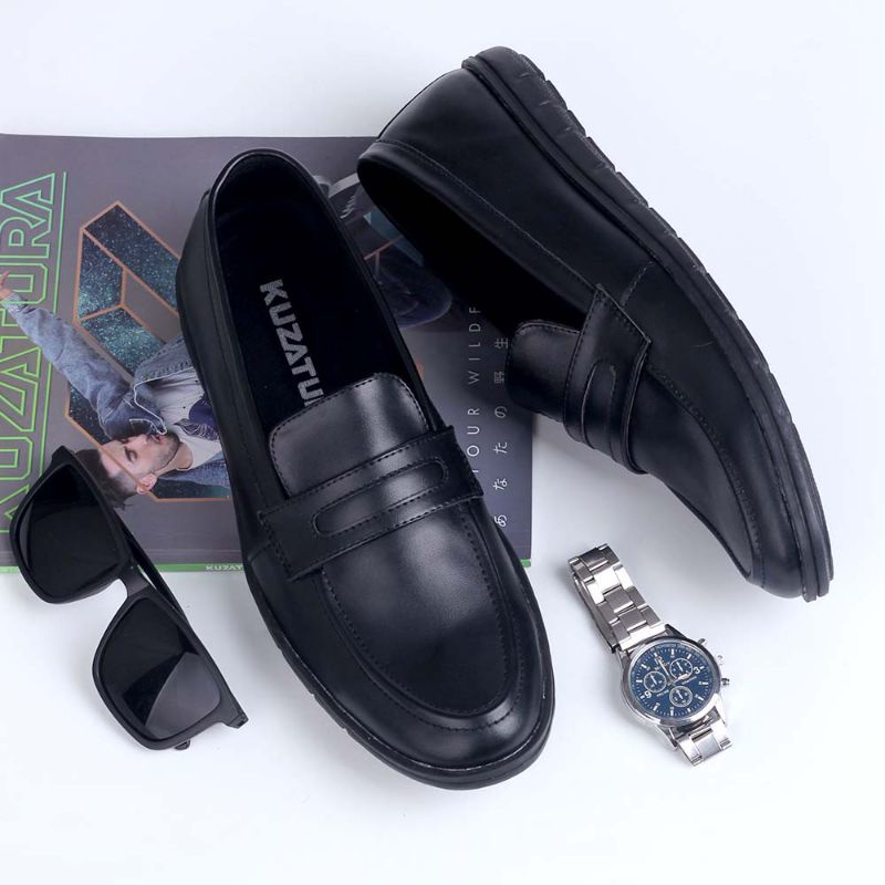 ORIGINAL - Oxford FULL BLACK Terbaru | Sepatu Formal Pesta Pria Pantofel Hitam Model Slip On Kulit Stylish Premium | Sepatu Distro Mils Premium Exclusive Modern | Sepatu Casual Cowok Keren Santai Kerja Kantor Series Street