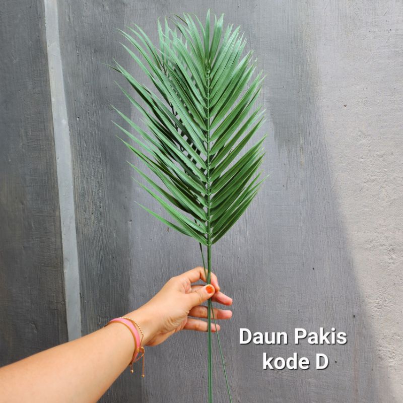 Daun Pakis Plastik Single / Daun Hias Palm Pakis Plastik