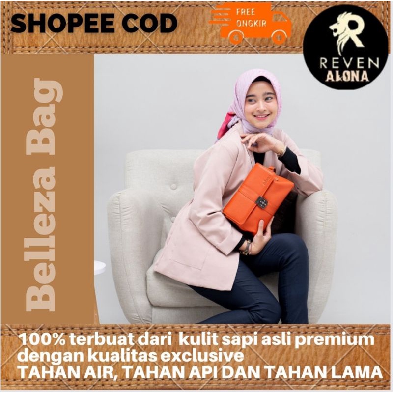 Tas Tas Kulit Wanita Selempang Sling Bag Pinggang Bahu Murah Asli Original BELLEZA BAG BY ALONA