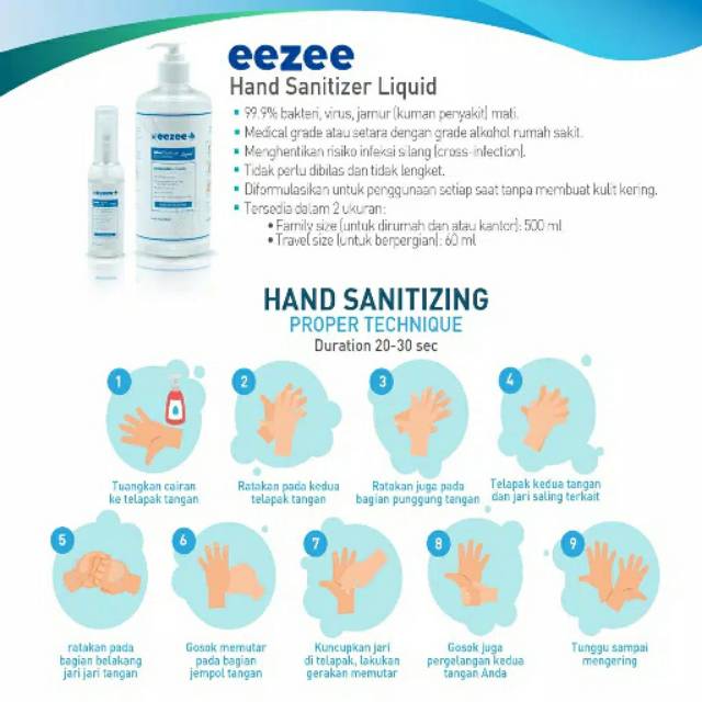Eezee hand sanitizer liquid