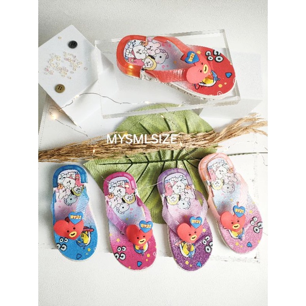 FLD 2098 BTS FLASH SALE SANDAL ANAK BTS TANPA LAMPU CUCI GUDANG SENDAL JEPIT ANAK CEWE PEREMPUAN