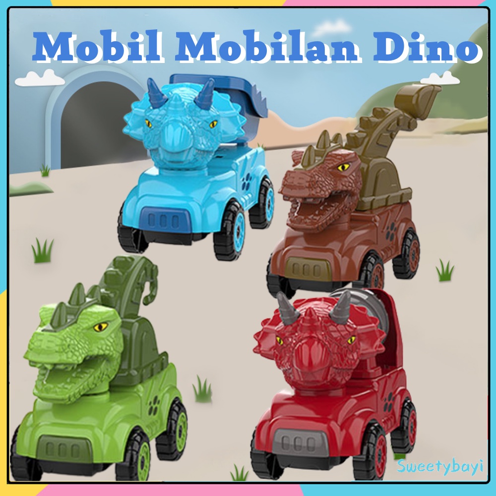 Sweetybayi Mobil mobilan anak dinosaur Mainan mobil truk