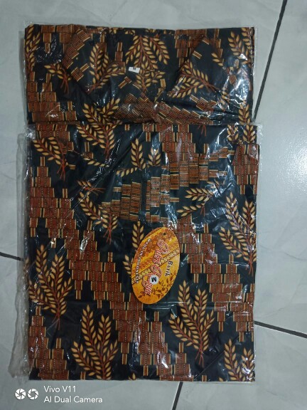 Tunik Mona Padi Hitam Sogan Serut Sarimbit Batik Parang Seling