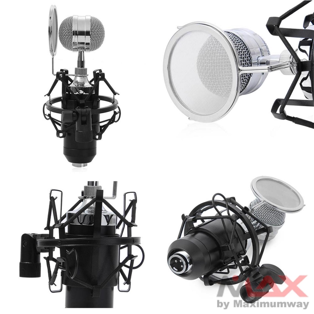 [100% ORI] BM8000 Professional Condenser Recording Microphone  / TaffSTUDIO Mikrofon Kondenser dengan Shock Proof Mount - BM-8000 Warna Hitam / mic / miropon / microfone / Microphone condenser / Pengeras suara / Studio Microphone / Microphone Professional