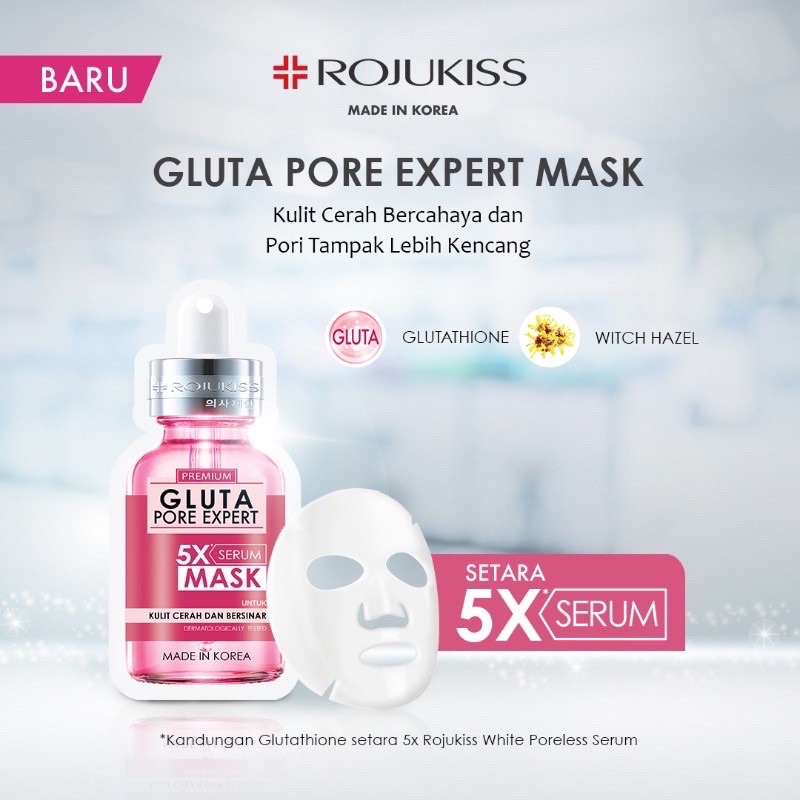 ROJUKISS Premium Expert 5X Serum Mask - 25 ml - BPOM - Gluta pore expert , Perfect Pore Expert, HYA pore Expert, Bright Pore Expert, Acne Pore Expert, Firm Pore Expert