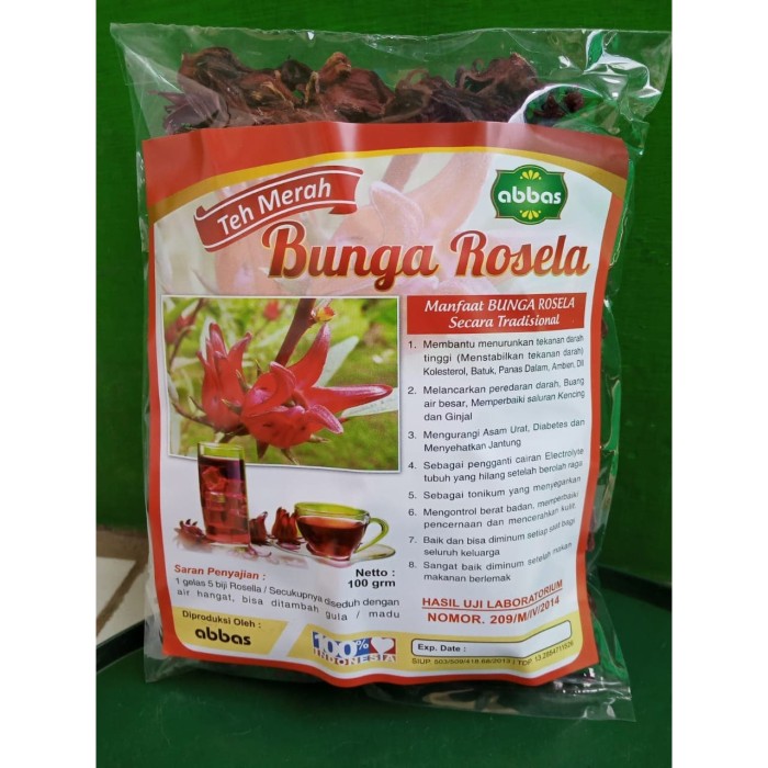 

Teh Seduh Bunga Rosella MERAH Rosela MERAH 100 gram Kualitas Terjamin