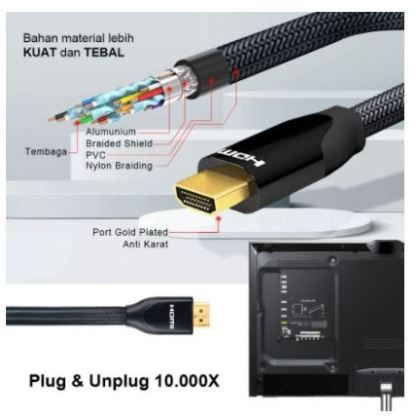 Kabel hdtv 2.0 px 3m gold 4k 2k 60hz ethernet hdr dolby hd2-3mx - Cable hdmi 3 meter male-male 3d uhd