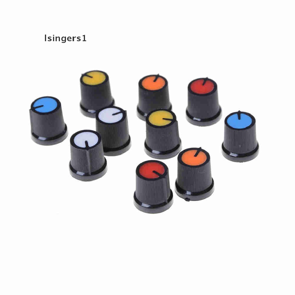 [lsingers1] 2pcs Plastik Wajah Lima Warna Untuk Lubang Potensiometer Rotary Taper 6mm Knob