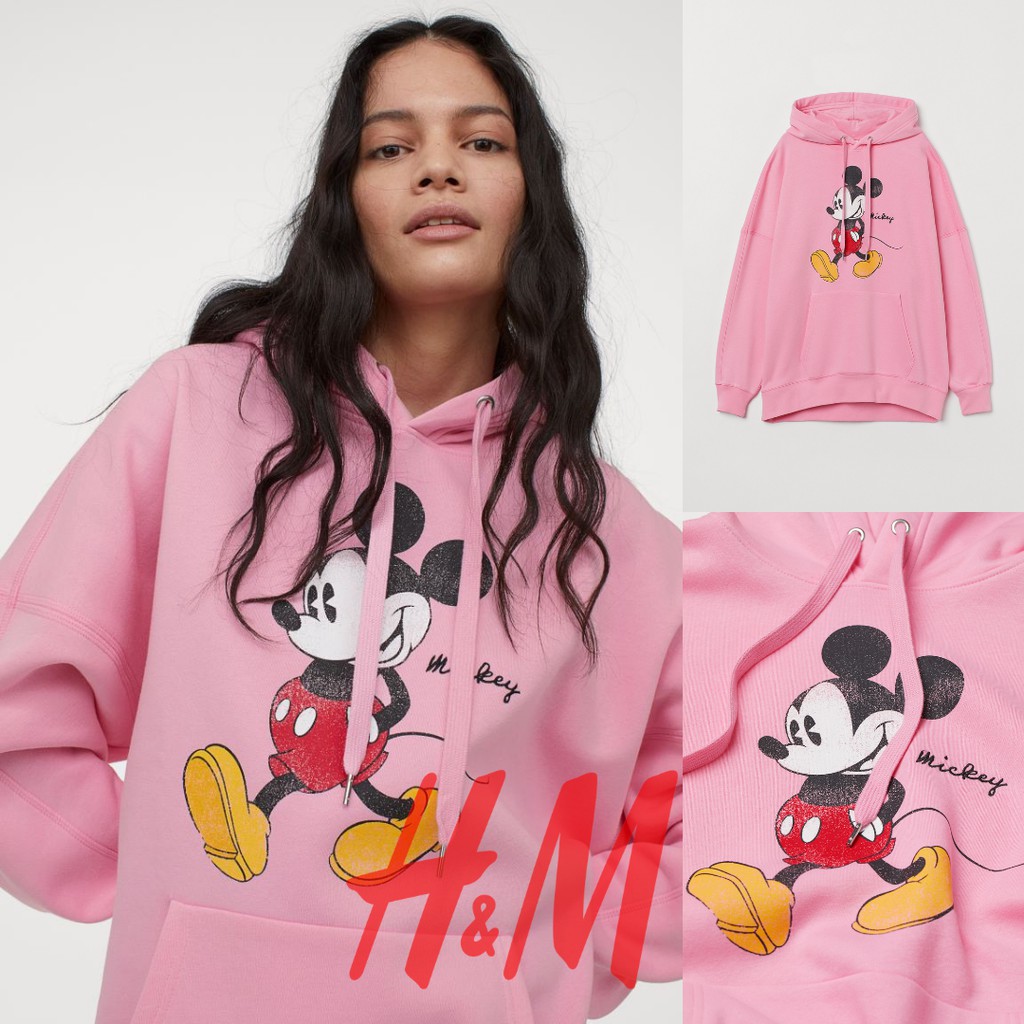 HOODIE H&M ORIGINAL MICKEY MOUSE PINK & PAPER BAG HNM SALE HOODIE HNM HOODIE WANITA HOODIE MICKEY