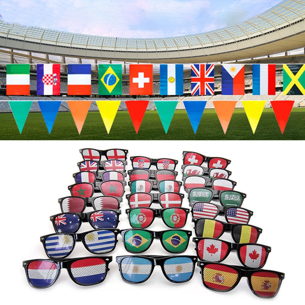 2022 Unisex fashion Football Fans Glasses with sticker PC glasses