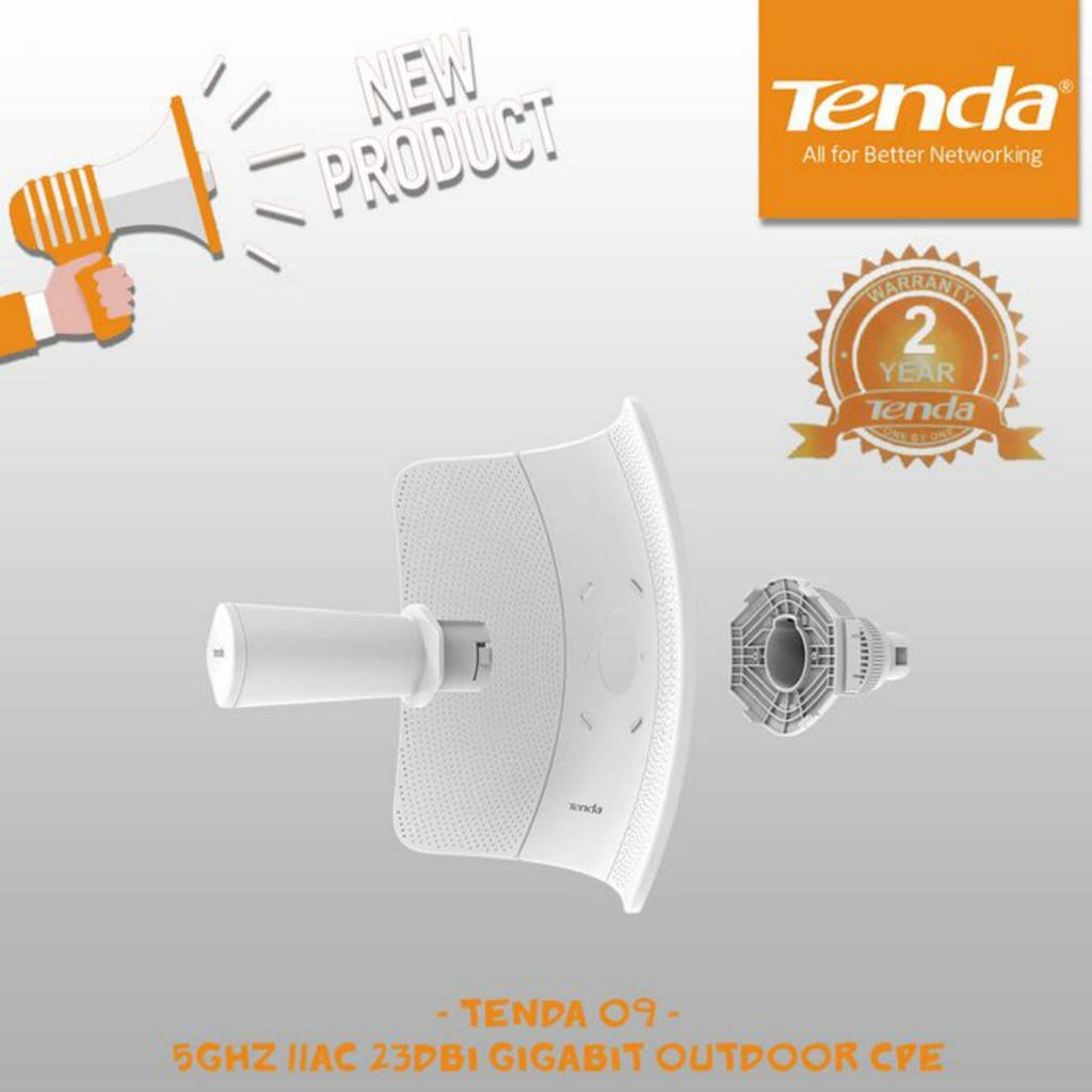 Tenda O9 - 5GHz 11ac 23dBi Gigabit Outdoor CPE