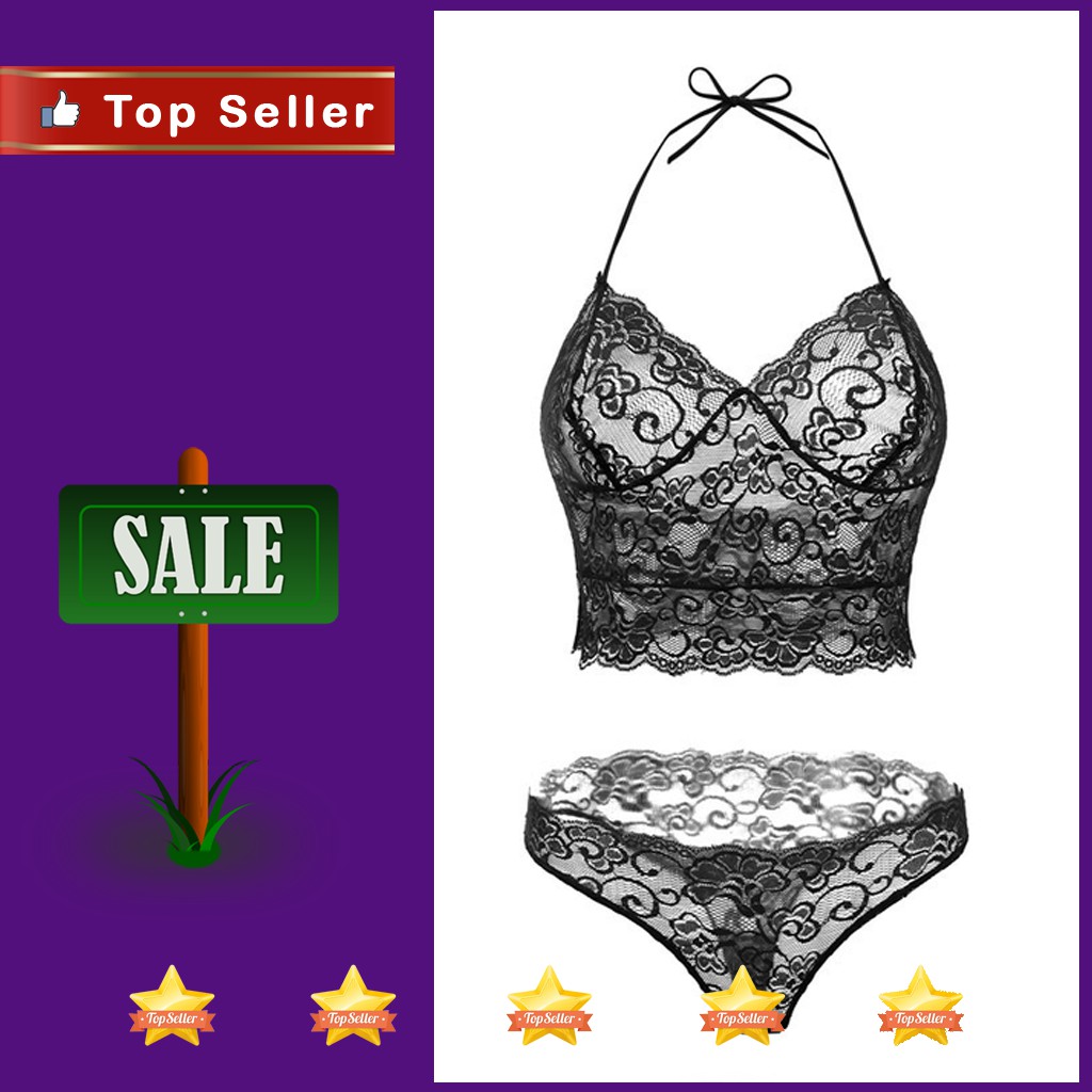 d1976 BH Bra Set Plus Gstring CD Celana Dalam Wanita Sexy Transparan Size L XL XXL OFB-F319