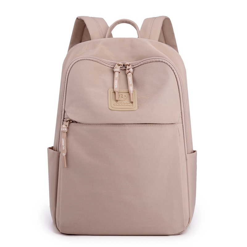 BOBO FASHION0 - Tas ransel laptop bobo 2602 Tas ransel wanita bisa muat Laptop 15in bahan nilon waterproof-peach pink
