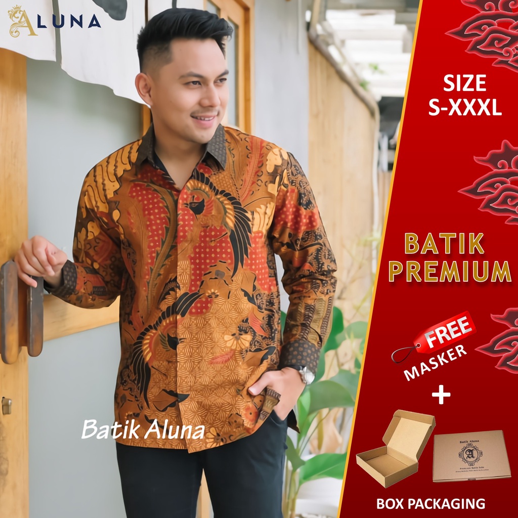 KEMEJA BATIK PEKALONGAN PRIA LENGAN PANJANG PREMIUM FULL FURING REGULAR BATIK ALUNA KEKINIAN  093