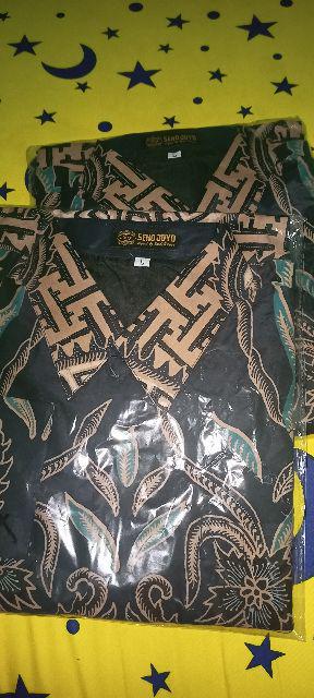 Kemeja Batik Pria Lengan Panjang Mahardika Navy Full Furing Baju Hem Atasan Premium Modern Katun