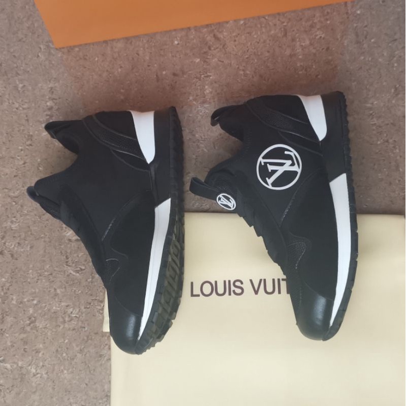 sepatu lv wanita sneaker run away hitam mirror quality shoes women Black lou is vuitton cewek