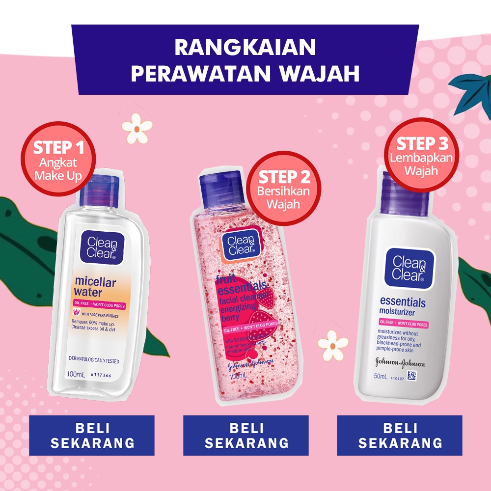 CLEAN &amp; CLEAR Foaming | Micellar |  Natural Bright | Fruit Essentials Face Wash 50ml - 100ml