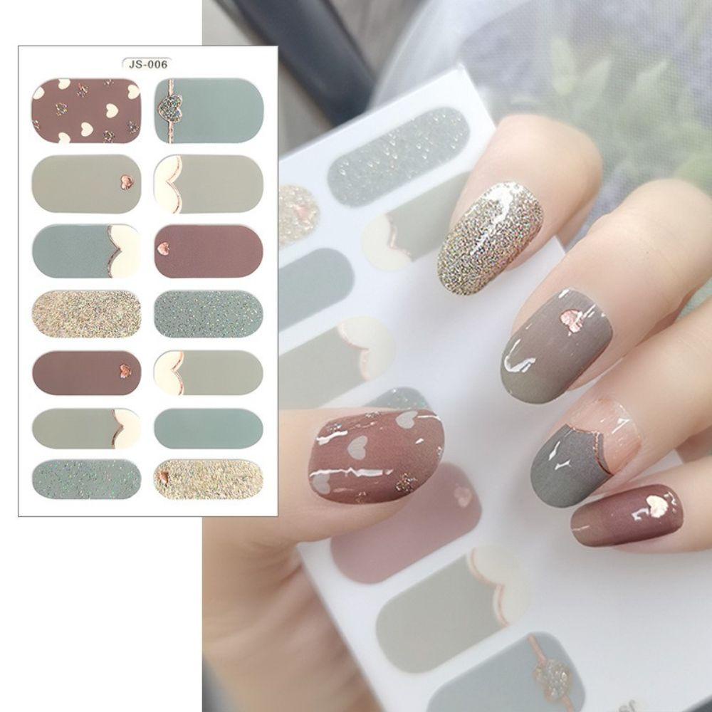 AUGUSTINA Agustinina Self-Adhesive Nail Stiker Bersinar Ikatan Simpul Dekorasi Kuku Nail Art Slider Relief Patung DIY Kuku Decals