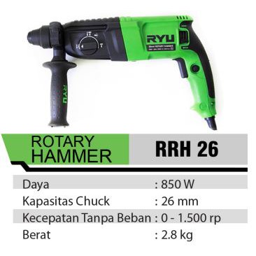 Mesin Bor Beton Bobok Sds Plus Ryu Rotary Hammer Ryu Rrh 26 Shopee Indonesia