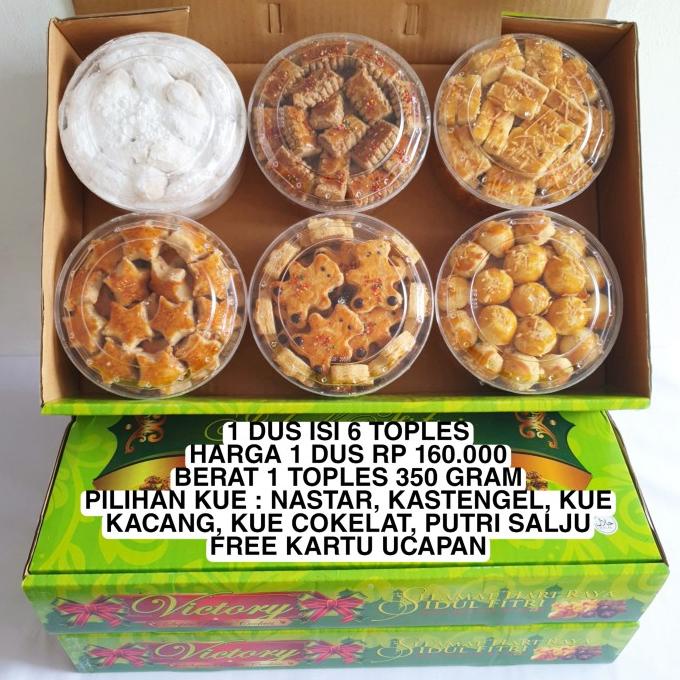 

PAKET KUE KERING LEBARAN 1DUS ISI 6 / KUE TOPLES / PARCEL LEBARAN