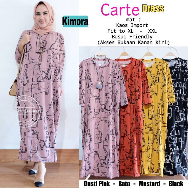 Carte Dress Cattie Maxi Catie Cat Pussy Kucing  Dress 