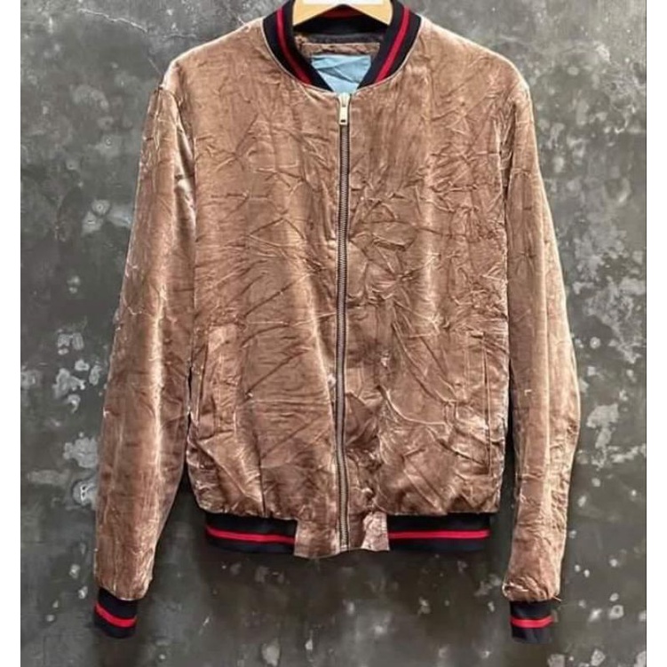 Jaket Second Zara Velvet bomber