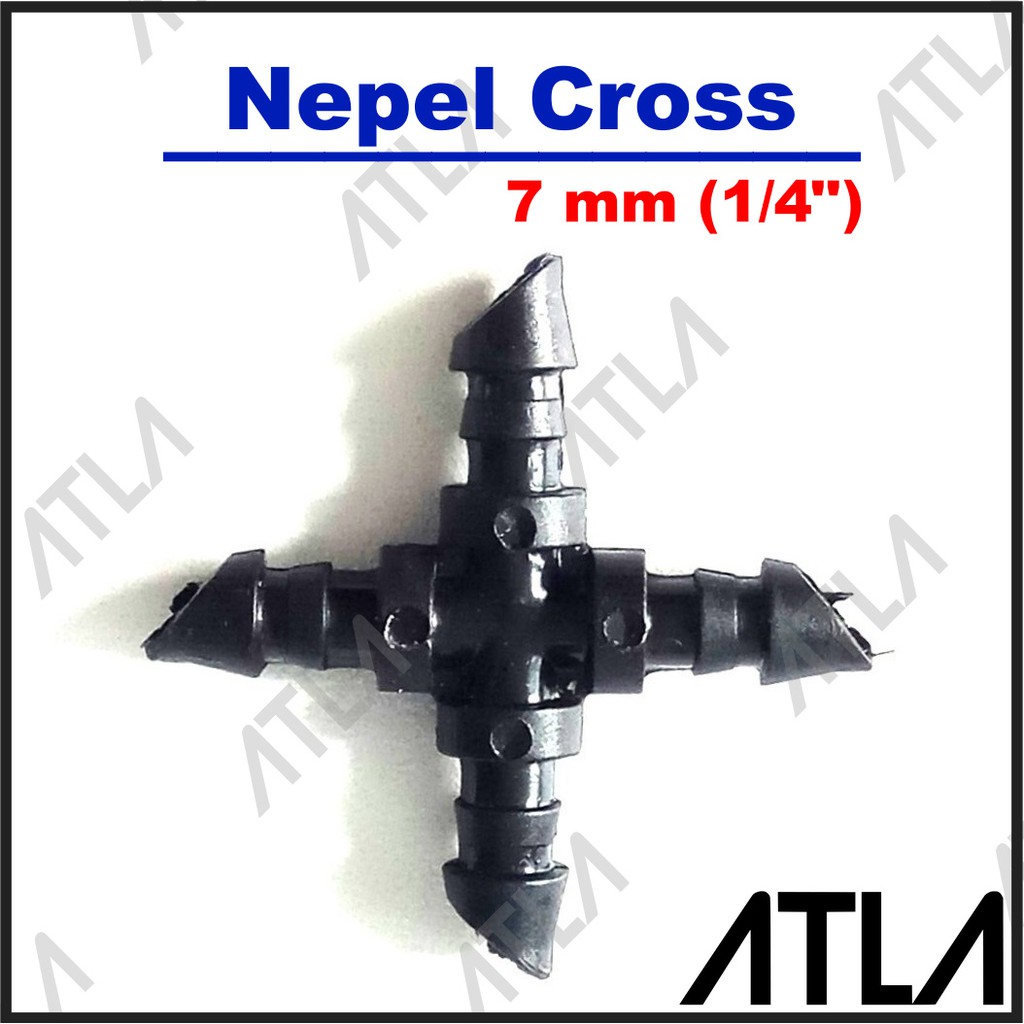 Konektor Nepel Cross T 4 x 7 mm 1/4" Selang Irigasi Tetes Drip ICM007